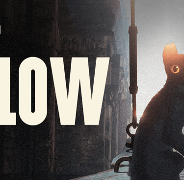 gato preto olhos amarelos. gato da animação "flow" festival de cannes.