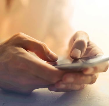a person holding a cell phone in their hands