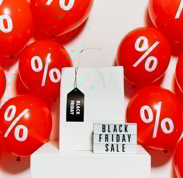 a black friday sale sign with a price tag on it
