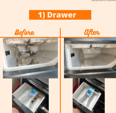 washing machine drawer cleaning