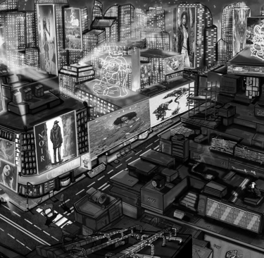 City Pre Deluge Noir by (Treshan) Treeshan Lalsing