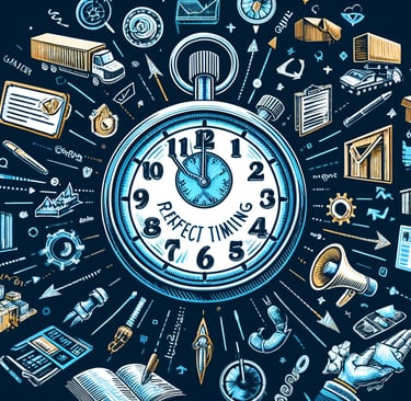 a clock with various objects surrounding it