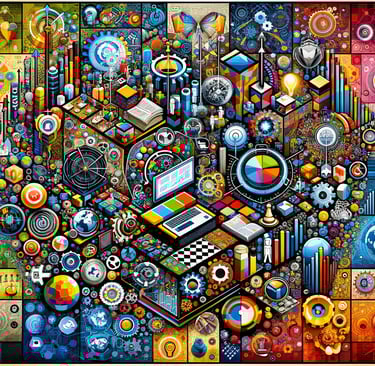 a painting of a colorful picture of a computer