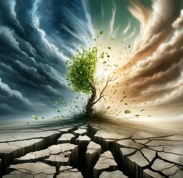 a tree that is growing in the middle of a crack