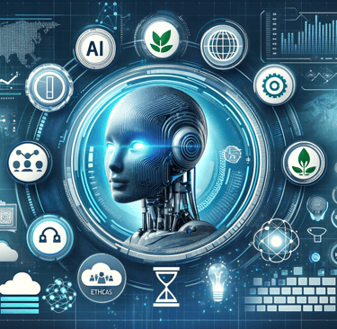 a robot with a futuristic head and a futuristic interface