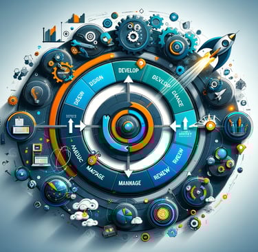 a circular clock with various icons and symbols