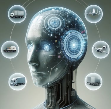 a robot - like head with AI in the middle of it