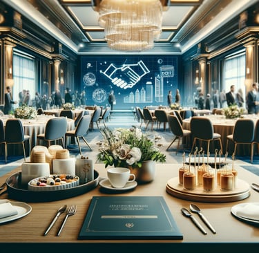 a table with elegant catering
