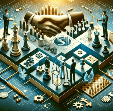 a chess game with a hand holding a chess piece