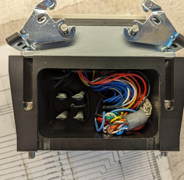 Hand-made shielded cable inside electrical enclosure