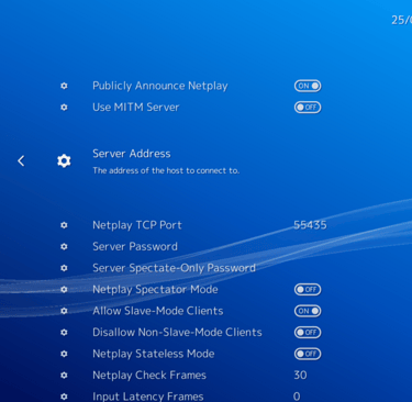 Immagine impostazione Network RetroArch