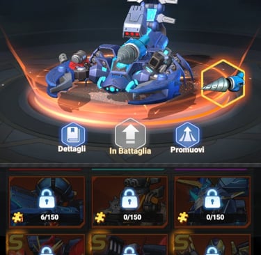 Selezione robot e personalizzazione in Mech Assemble: Zombie Swarm.