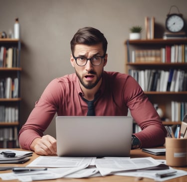 man in blue denim jacket facing turned on monitor