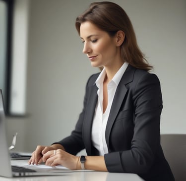 woman wearing black crew-neck shirt
