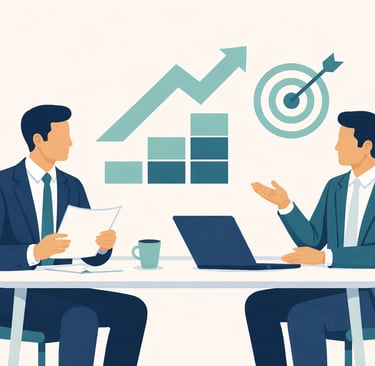 Home health agency owner in consultation meeting discussing exit strategy options.