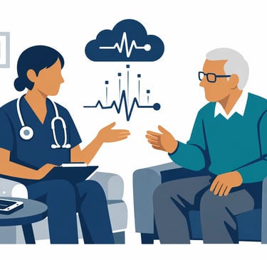 A comparison chart showing a clinician’s time spent before and after AI implementation, highlighting