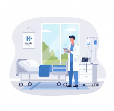 Hospital-at-home patient monitoring equipment in residential bedroom