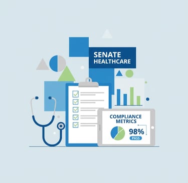 Hospice compliance audit checklist with Senate Healthcare logo