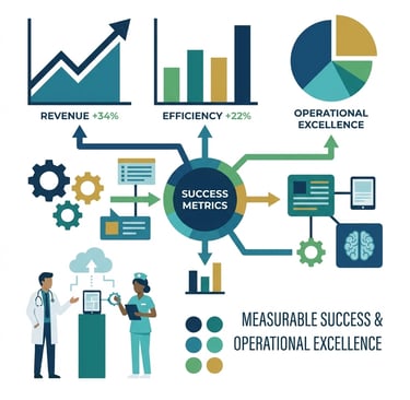Infographic showing workforce crisis statistics alongside technology solution benefits, with split-s