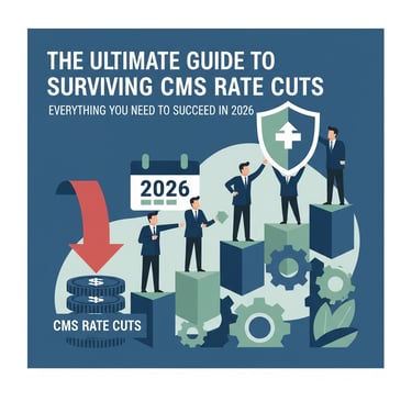 Home health nurse reviewing charts amid CMS 2026 rate cuts.