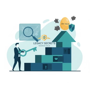 Healthcare professional reviewing strategic business documents and financial charts for succession p