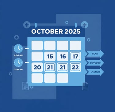 Calendar showing October 2025 implementation timeline for new hospice payment rules