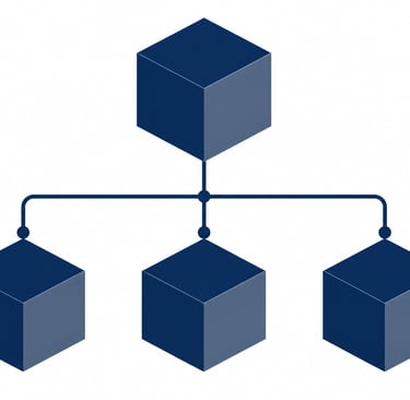 A strategic vector diagram showing a corporate holding structure hierarchy for home health or hospic