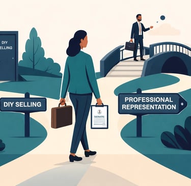 Business professional analyzing financial charts representing agency valuation scenarios.