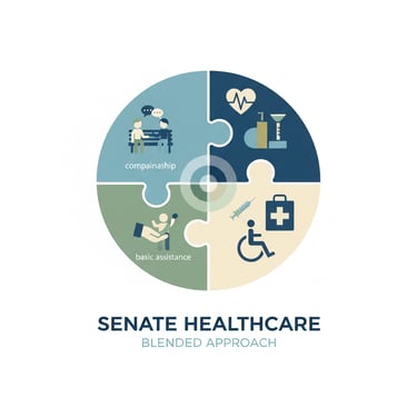 Blended approach diagram showing integration of traditional and complex care service delivery
