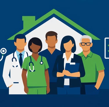 Home health team meeting with diverse clinical staff, representing the importance of culture and tea