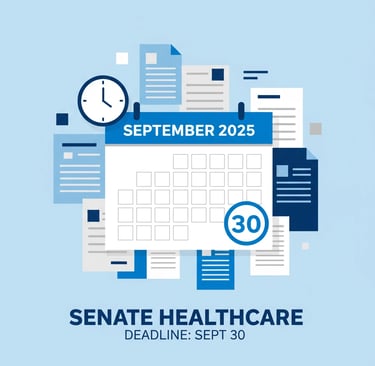 Business professionals analyzing healthcare market data and competitive positioning charts