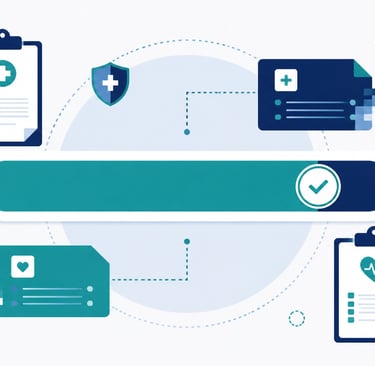 Flat-style vector illustration of a 90% progress bar representing hospice quality reporting complian