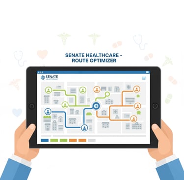 Digital scheduling interface showing optimized patient visit routes