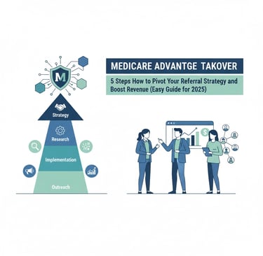 Healthcare professionals analyzing Medicare Advantage referral data on digital dashboards