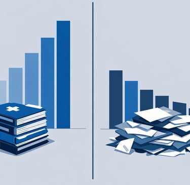 A simple bar chart comparing the valuation of an agency with "Clean Documentation" versus "Messy Doc