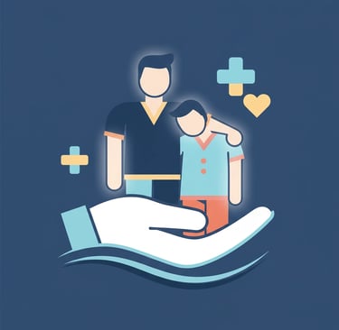 Healthcare worker comforting a patient’s family.