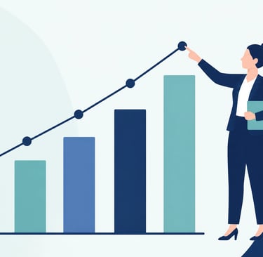 A professional pointing at a financial chart showing steady growth, representing financial hygiene a