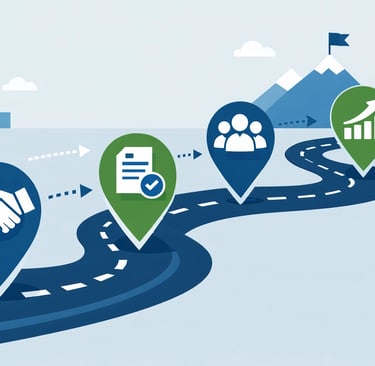 Business succession planning documents with EBITDA multiples and transition timeline, demonstrating 