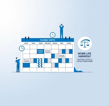 Flexible work schedule calendar showing various shift options for home health workers