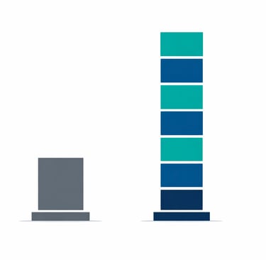 A bar graph comparison showing the valuation gap between a traditional home health agency and an SDO