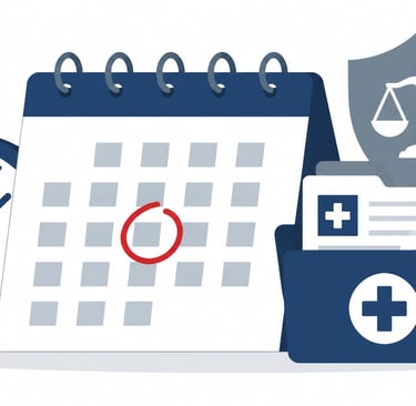 A minimalist vector illustration of a clock and calendar representing regulatory timing for the 36-m