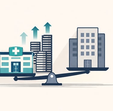 Comparison chart illustrating valuation differences between niche and generalist home health and hos