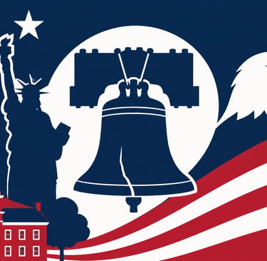 A flat-style vector illustration celebrating the United States Semiquincentennial (250th Anniversary