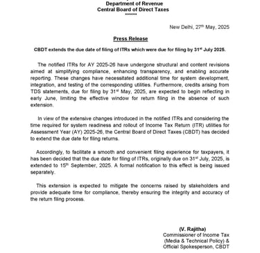 Income tax due date extended