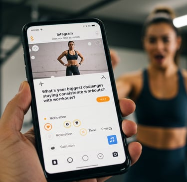 A smartphone screen displaying an Instagram story poll with the question: