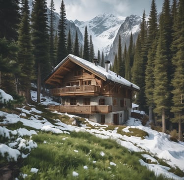 A luxurious resort featuring a large swimming pool surrounded by lounge chairs and umbrellas. Palm trees line the area, with the ocean visible in the background under a partly cloudy sky. Two modern buildings frame the scene, with well-manicured gardens adding to the tropical ambiance.