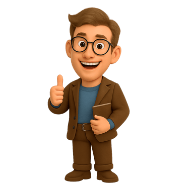 a cartoon character with a thumbs up