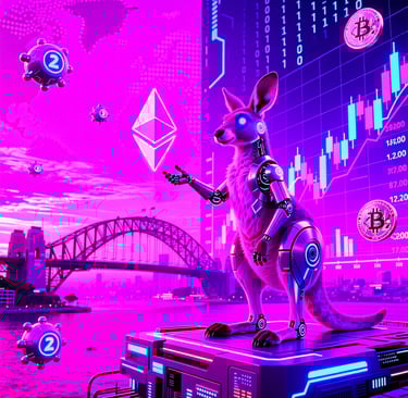 a kangarooroo kangaroo standing on a platform with a pinkish pinkish background