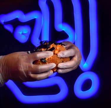a person holding a kimchi bomb in their hands