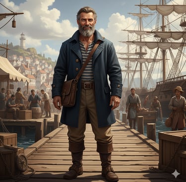 CAPTAIN FINNEAS "FINN" BLACKWATER, a guide to Port Sunder